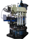 Servomotor punching mechanism with energy-saving feature for glassware press